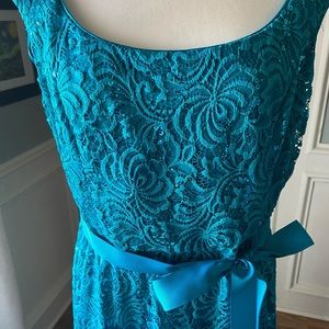 R&M Richards long, teal dress size 14 NWT